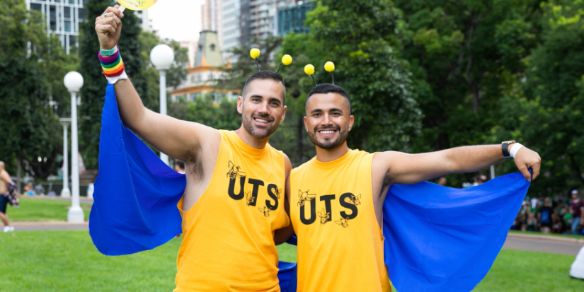 Two people at UTS Mardi Gras