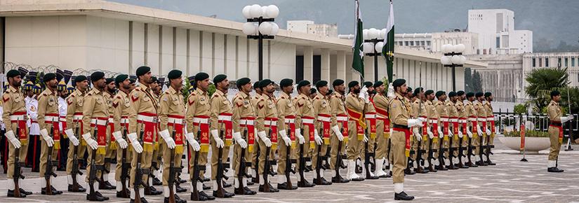 Stock picture of Pakistani soldiers on parade