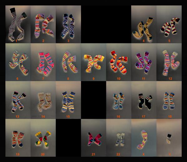 Artwork titled Sock chromosomes by Gina Glover
