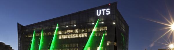 UTS Building 11 at sunset