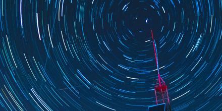 Satellite communications under a starry sky
