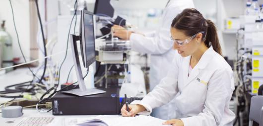 Female scientist researcher in lab
