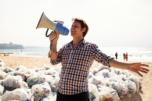War on Waste host Craig Reucassel on Manly Beach