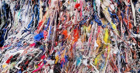 Multicoloured textile waste in Bangladesh