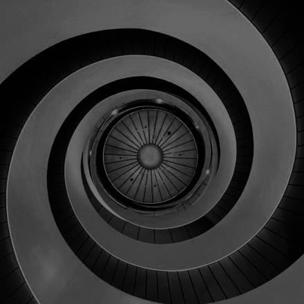 Black and white spiral ceiling