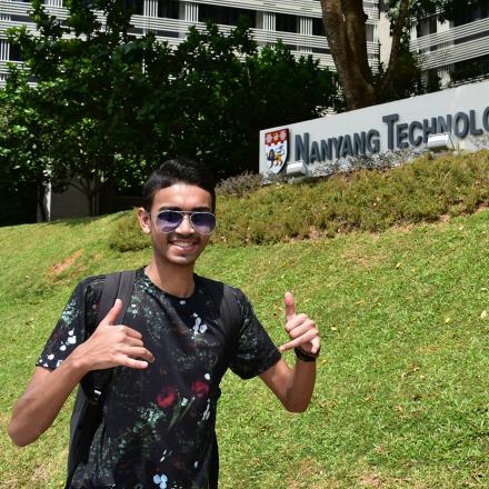 BIT Scholarship recipient Ahnaf Rahman at Singapore’s Nanyang Technological University (NTU)