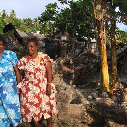 Ni-Vanuatu women near felled tree