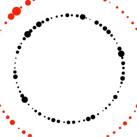 Abstract red and black circles