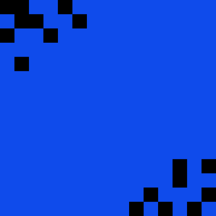 Pixels blue section title