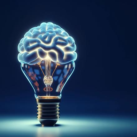 Brain light bulb graphic