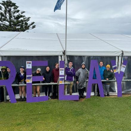 Brennan Student's Team photo at the relay for life charity walk