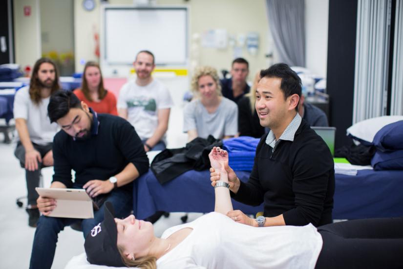 A physiotherapy practical class