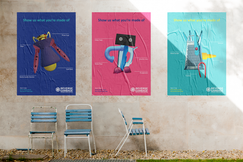 Poster mockup of the student designs