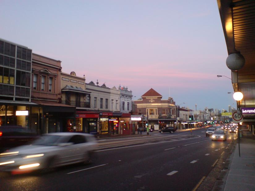 Parramatta Road at sunset
