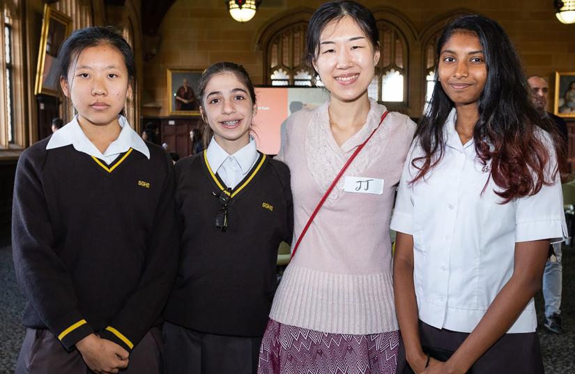 Dr Jiao Jiao Li with students from Sydney Girls High School