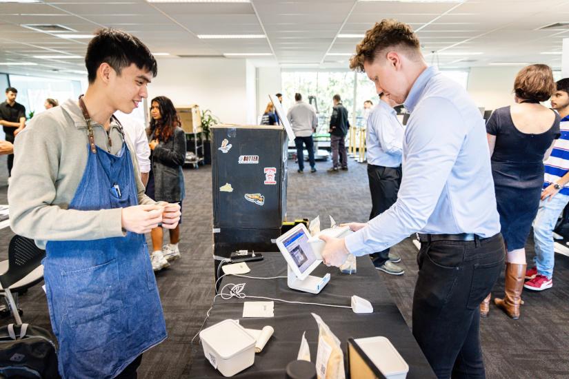 UTS students worked with fried chicken outlet Butter at the Optik Project showcase to produce a novel food packaging system for takeaway meals.