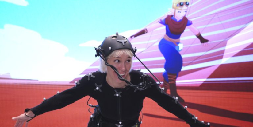 woman in motion capture suit