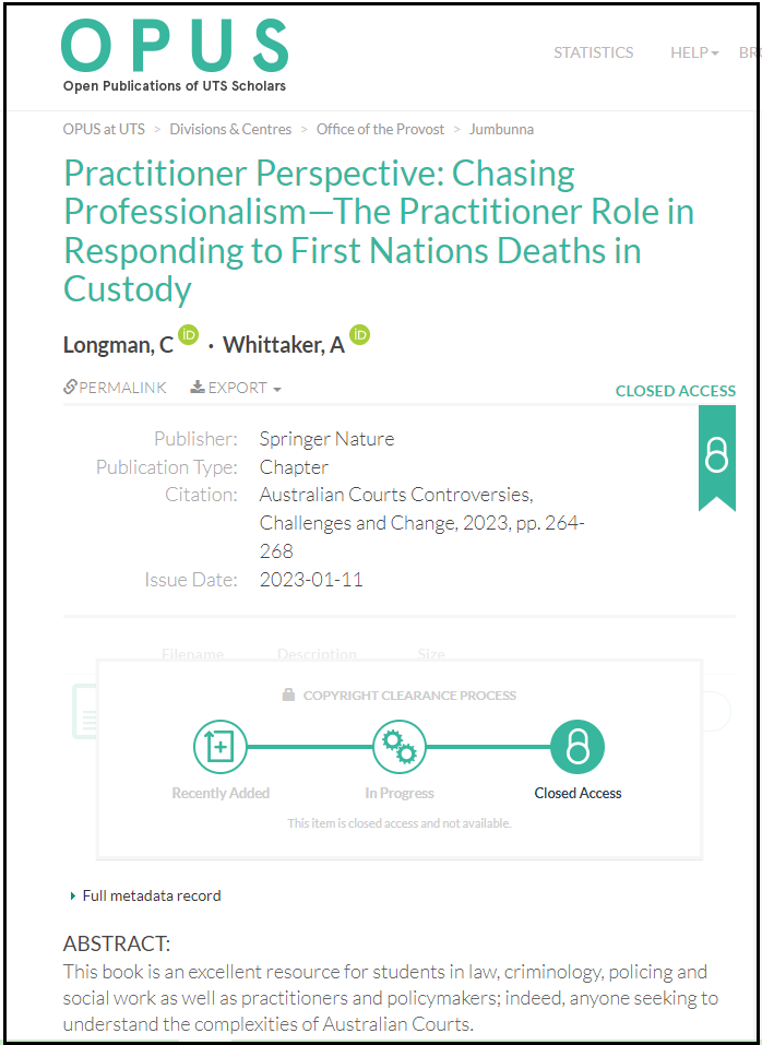 Practitioner Perspective: Chasing Professionalism—The Practitioner Role in Responding to First Nations Deaths in Custody