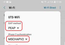 android uts-wifi eap and phase 2