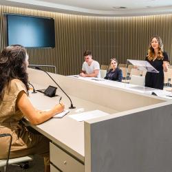 Law students in a moot court