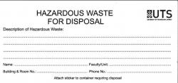 Hazardous Waste for Disposal sticker