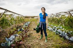 A farmer at her farm in Sydney's food belt