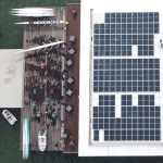 Aerial view of UTS Haberfield Rowing Club's solar panel installation