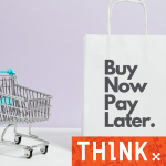 Shopping bag saying buy now pay later