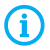 lower case i in blue font on white background and a circle in blue around the outsidee