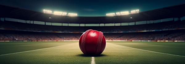 Cricket ball on pitch