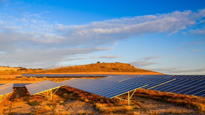 A wide view of solar farm in regional SA