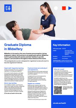 graduate diploma in midwifery 2023 flyer thumbnail