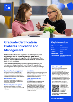 course guide cover: Graduate certificate in diabetes education and management