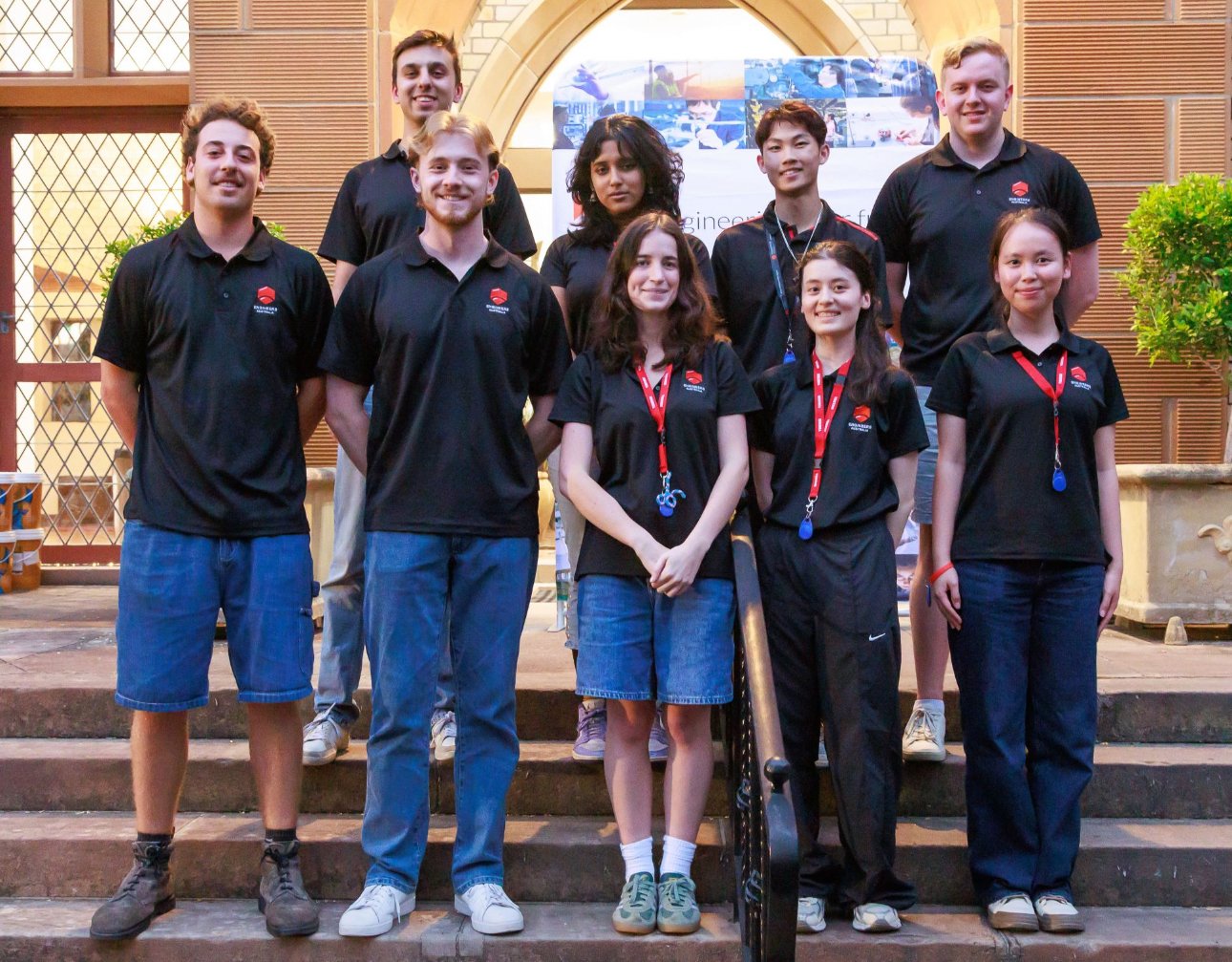 UTS Bachelor of Engineering Civil Construction student Angus with other UTS student ambassadors