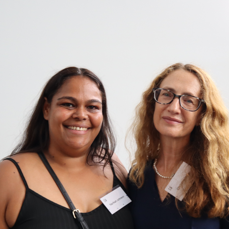 UTS Education Graduate Narikah Johnson with Christine Vella, Learning Development Lecturer at the Jumbunna Institute for Indigenous Education and Research
