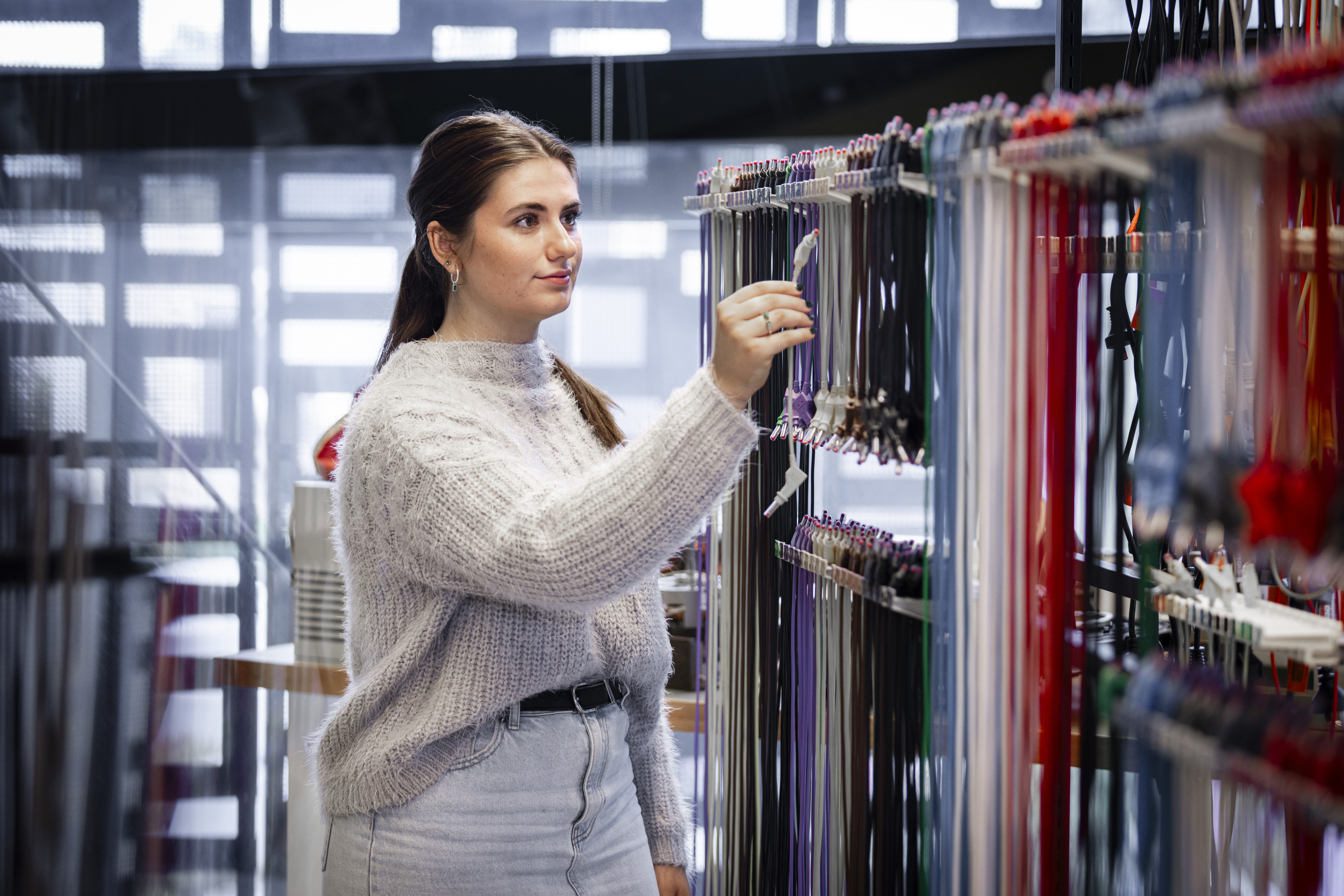 Student in Power Systems Lab