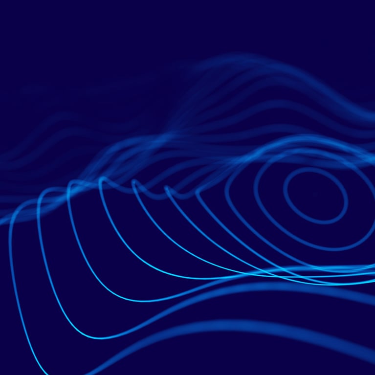 3D blue glowing abstract background