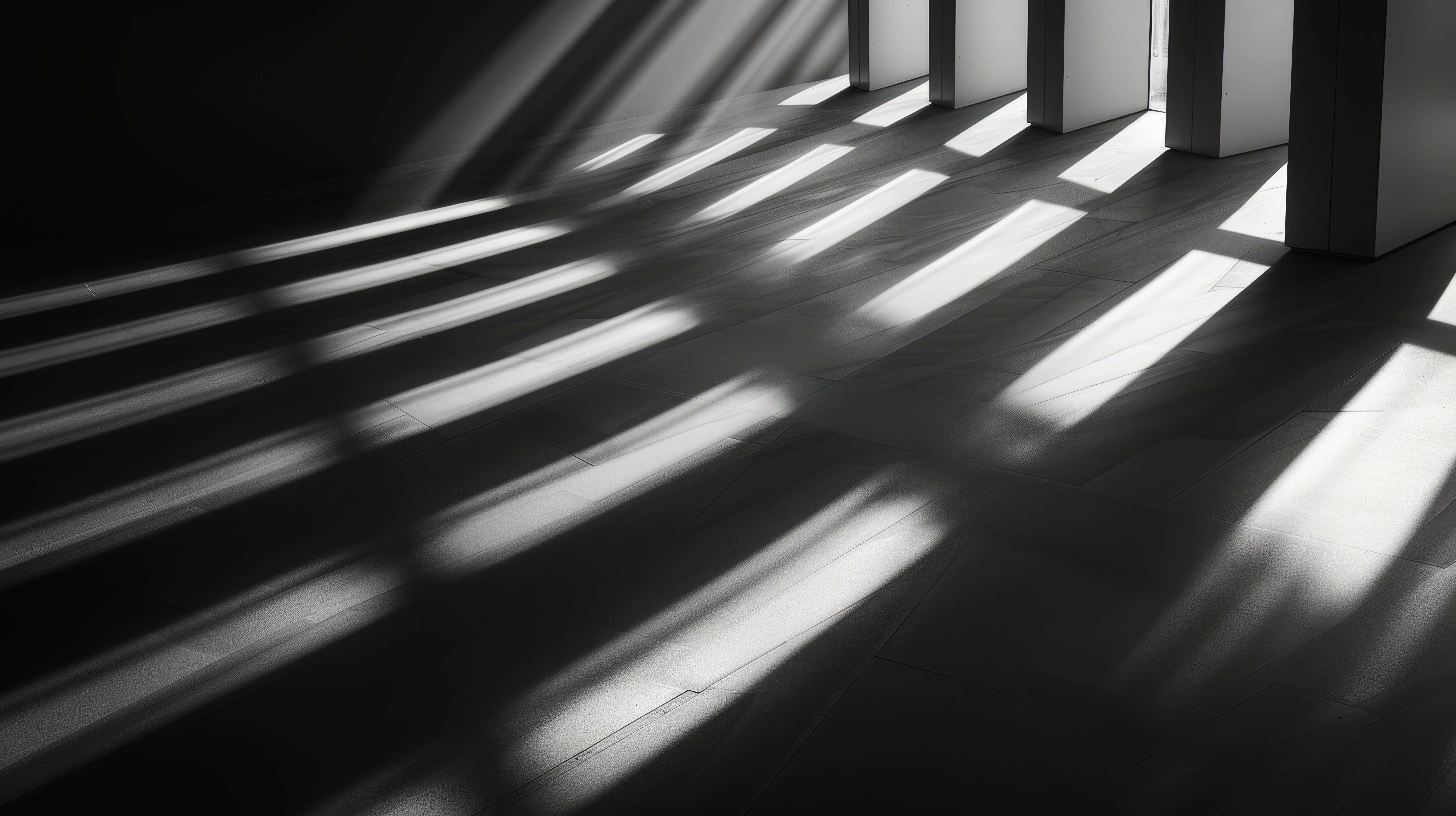 Black and white background.