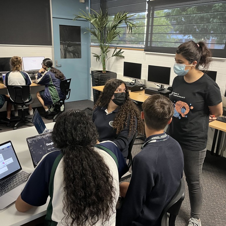 Students at Cecil Hills High School participating in the STEM X program