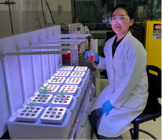 scientist with plants