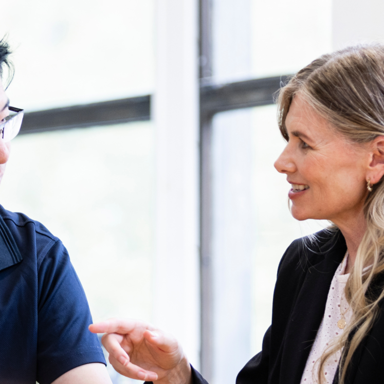Two academics talking