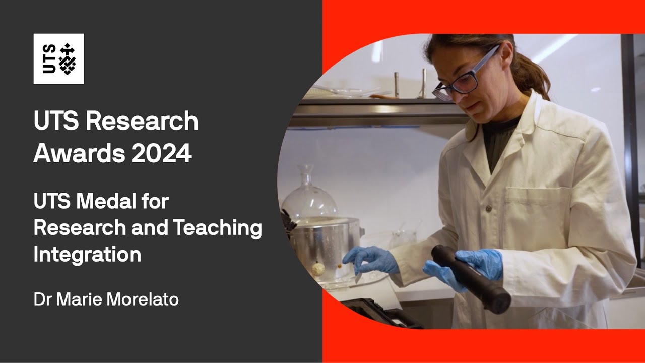 Doctor Marie Morelato, winner of the UTS Medal for Research and Teaching Integration