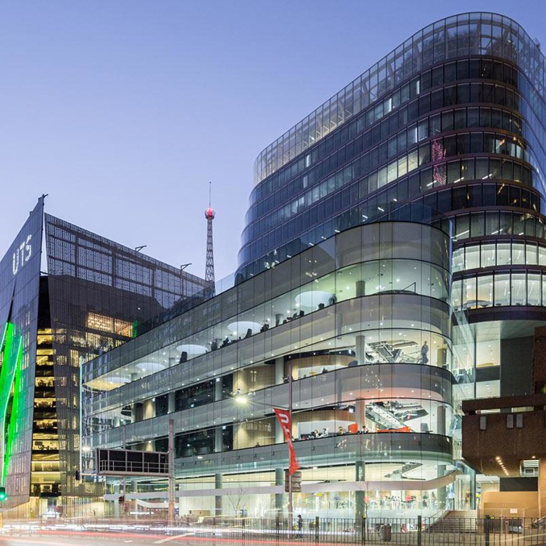 UTS Central from Broadway at dusk