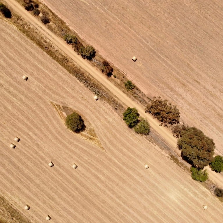 An aerial view of Australian farmland