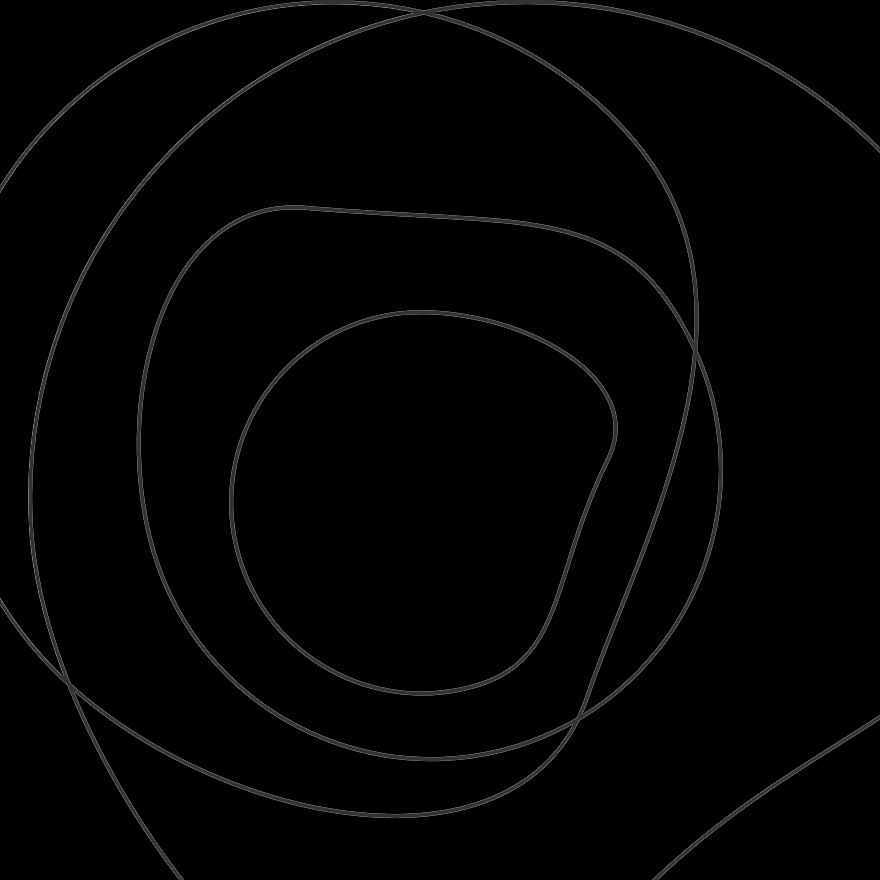 Decorative: light grey mishaped circles increasing in size against black background