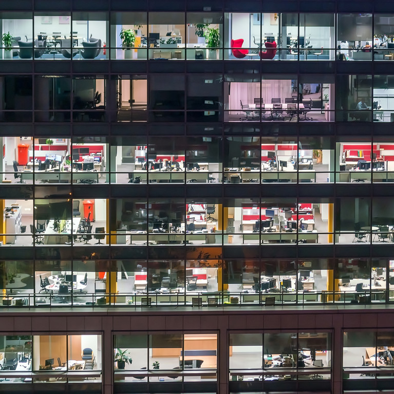 Office building at night. Picture: f11photo/Adobe Stock