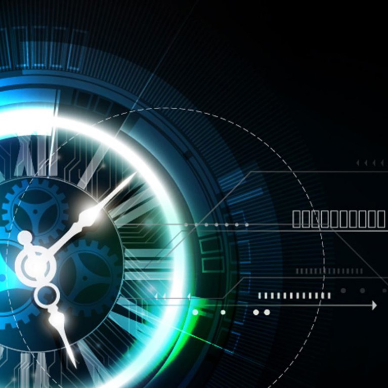 Abstract futuristic technology background with clock concept