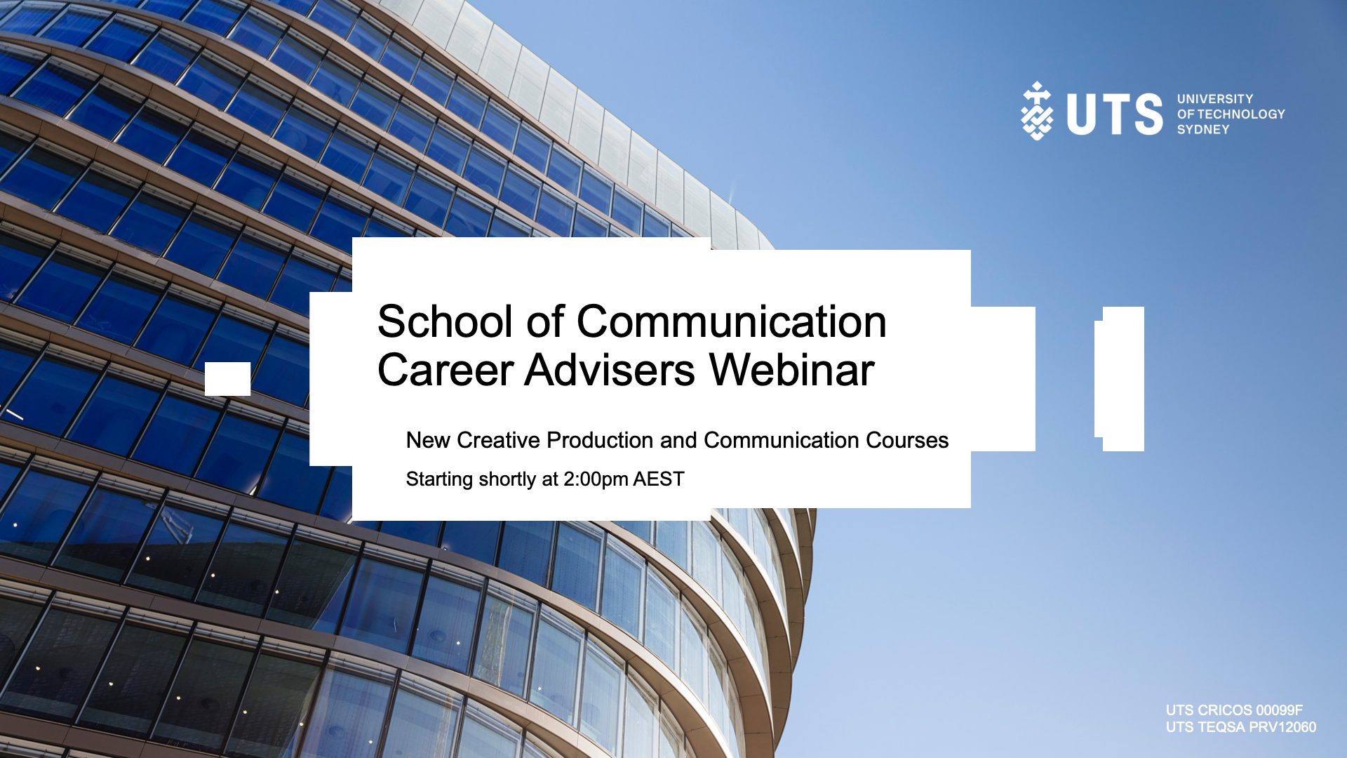 Career Advisors Webinar: New Creative Production and Communication Courses