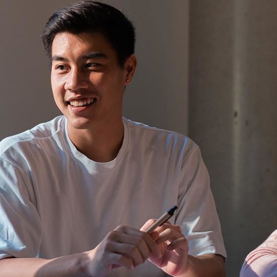 A group of international students in a tutorial