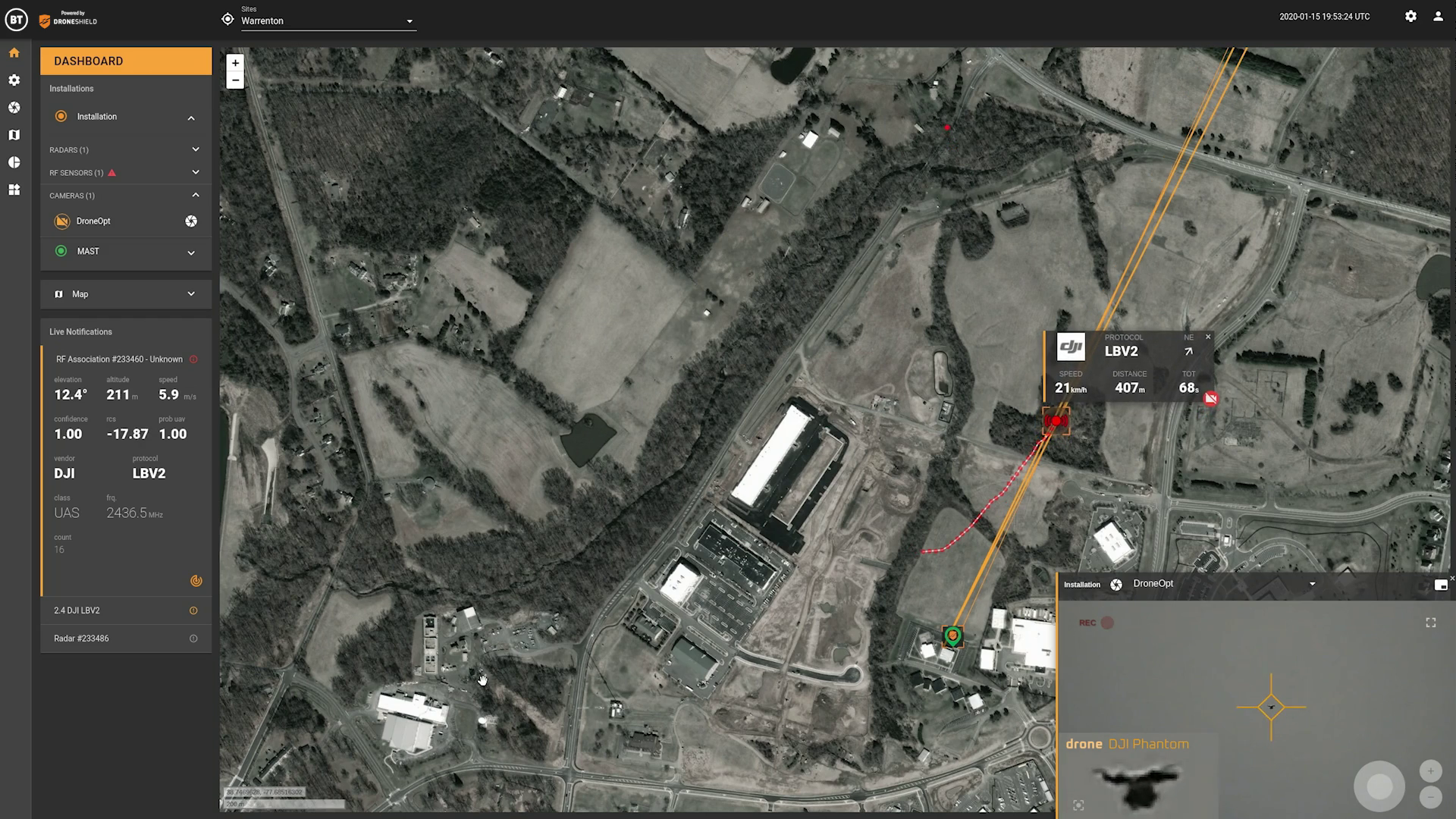 Photo of Droneshield display